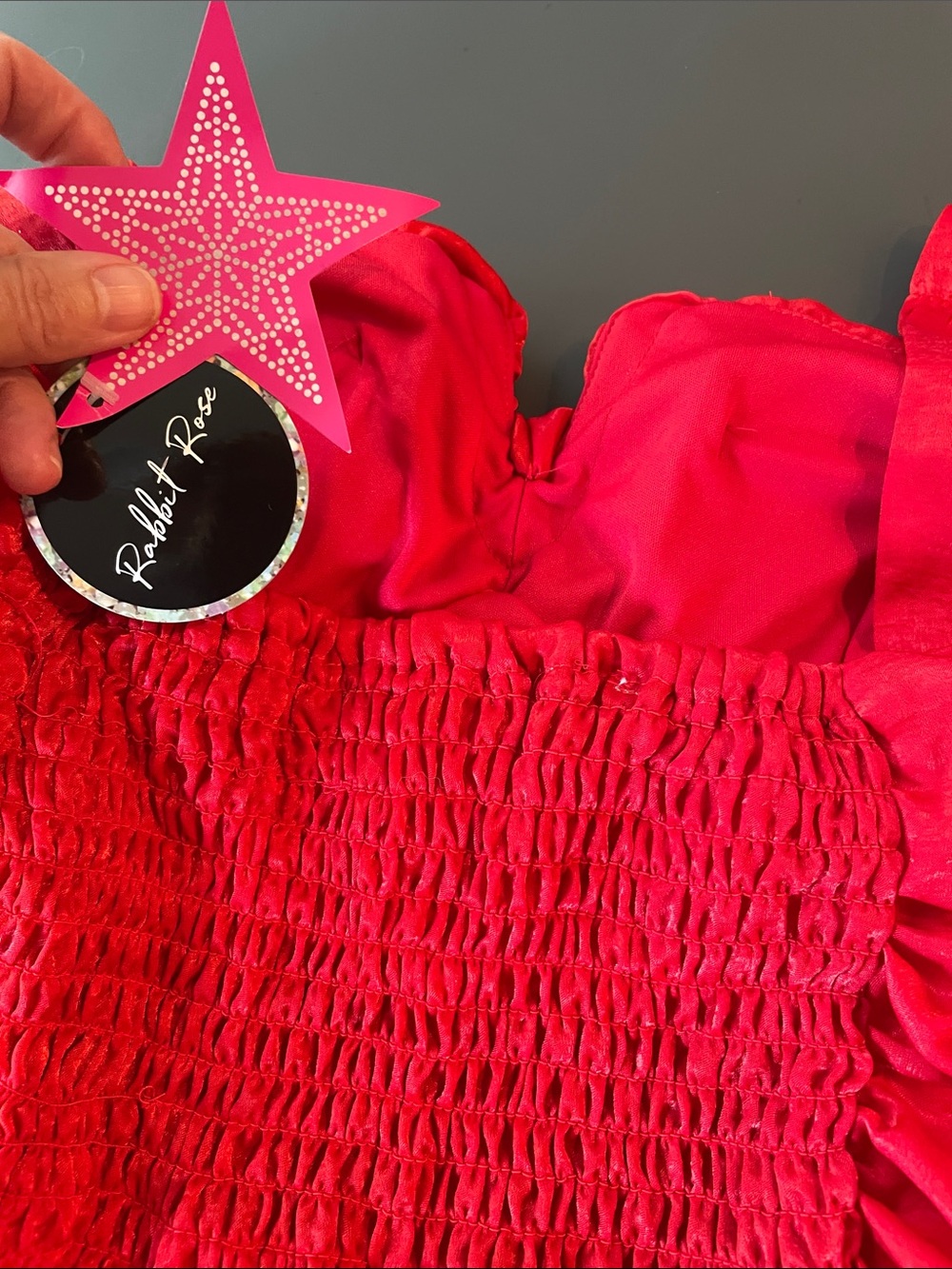 Red Ruched Crop Top - Picture 3 of 4